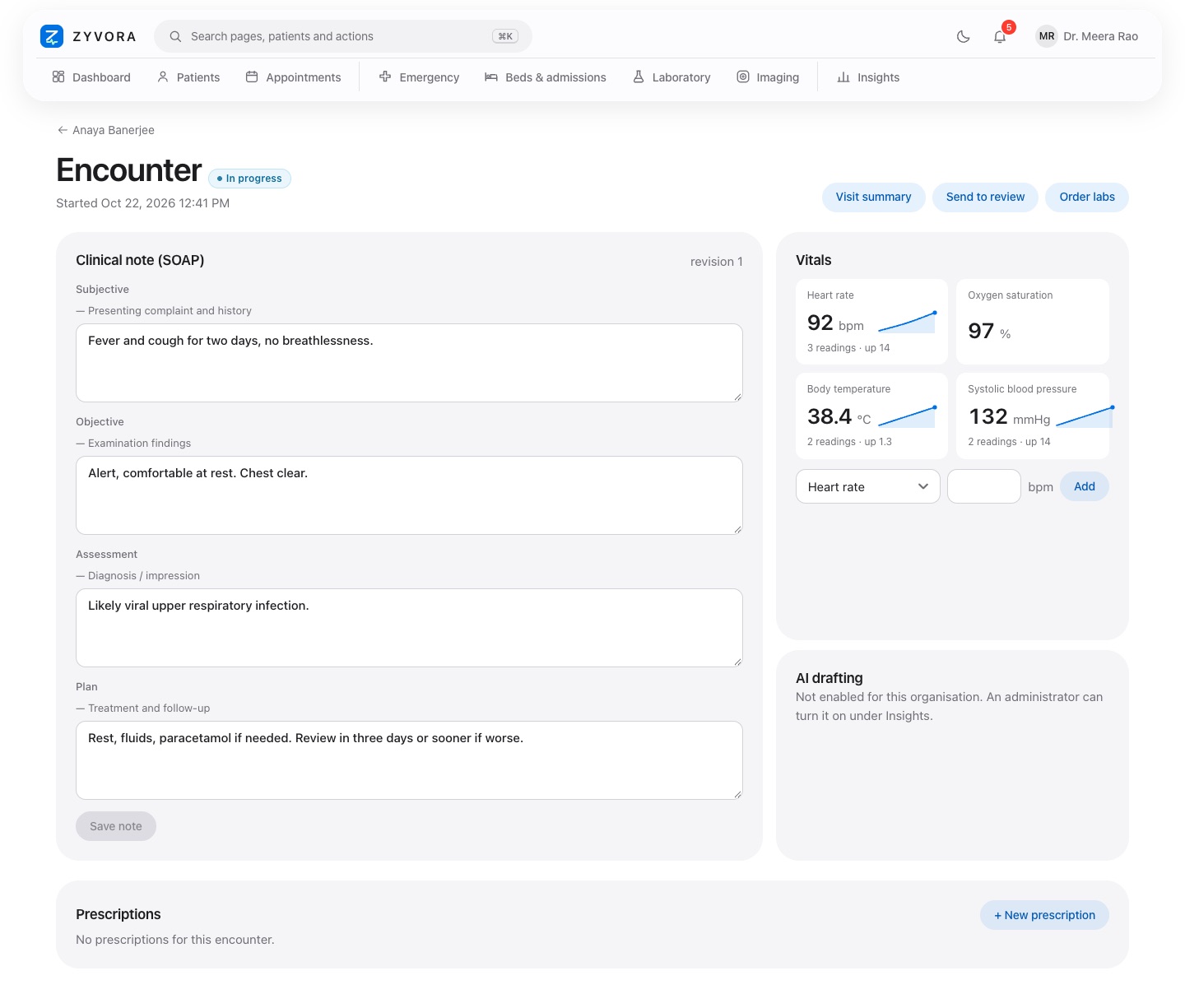 An encounter workspace